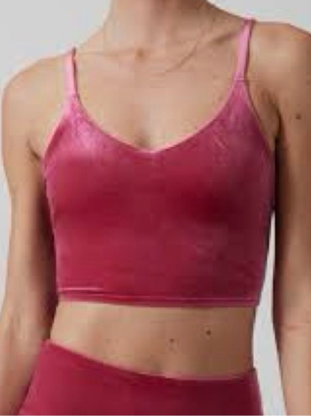 NWT Athleta Rose Velvet Crop Sports Bra - Petite Small